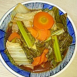 白菜・人参・野沢菜の味噌ポン煮